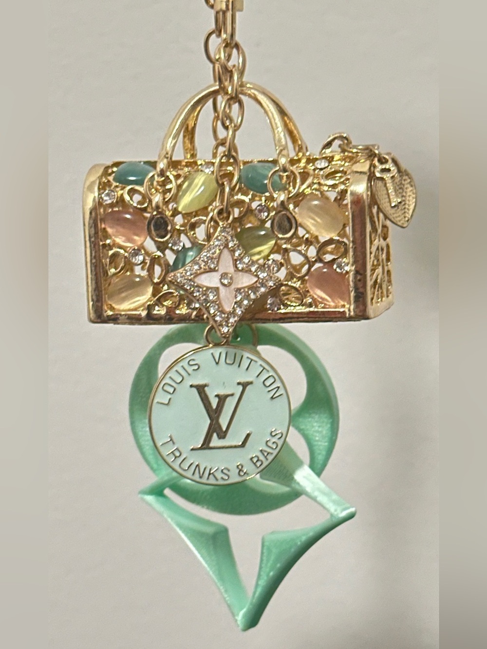 Louis Vuitton BagCharm/Keychain. Custom designed w stamped/auth LV CHARM.